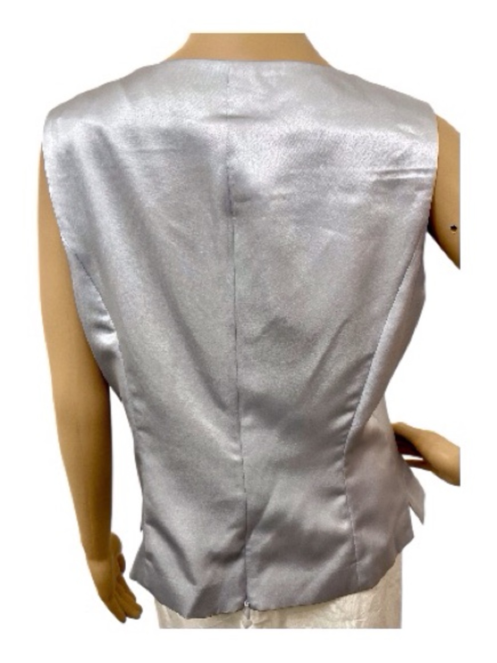 Louise Ricci Women's Silver Sleeveless  Top, size 12. - Picture 4 of 7